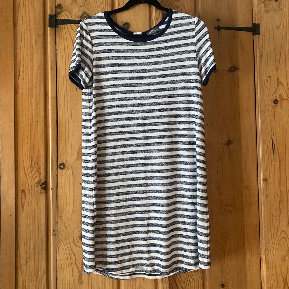Blue Striped T-shirt Dress